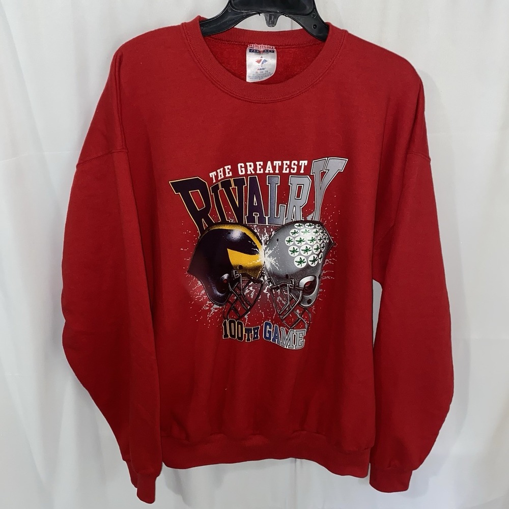 Vtg Ohio State Buckeyes Michigan Wolverines Football 100th Game Sweatshirt XL